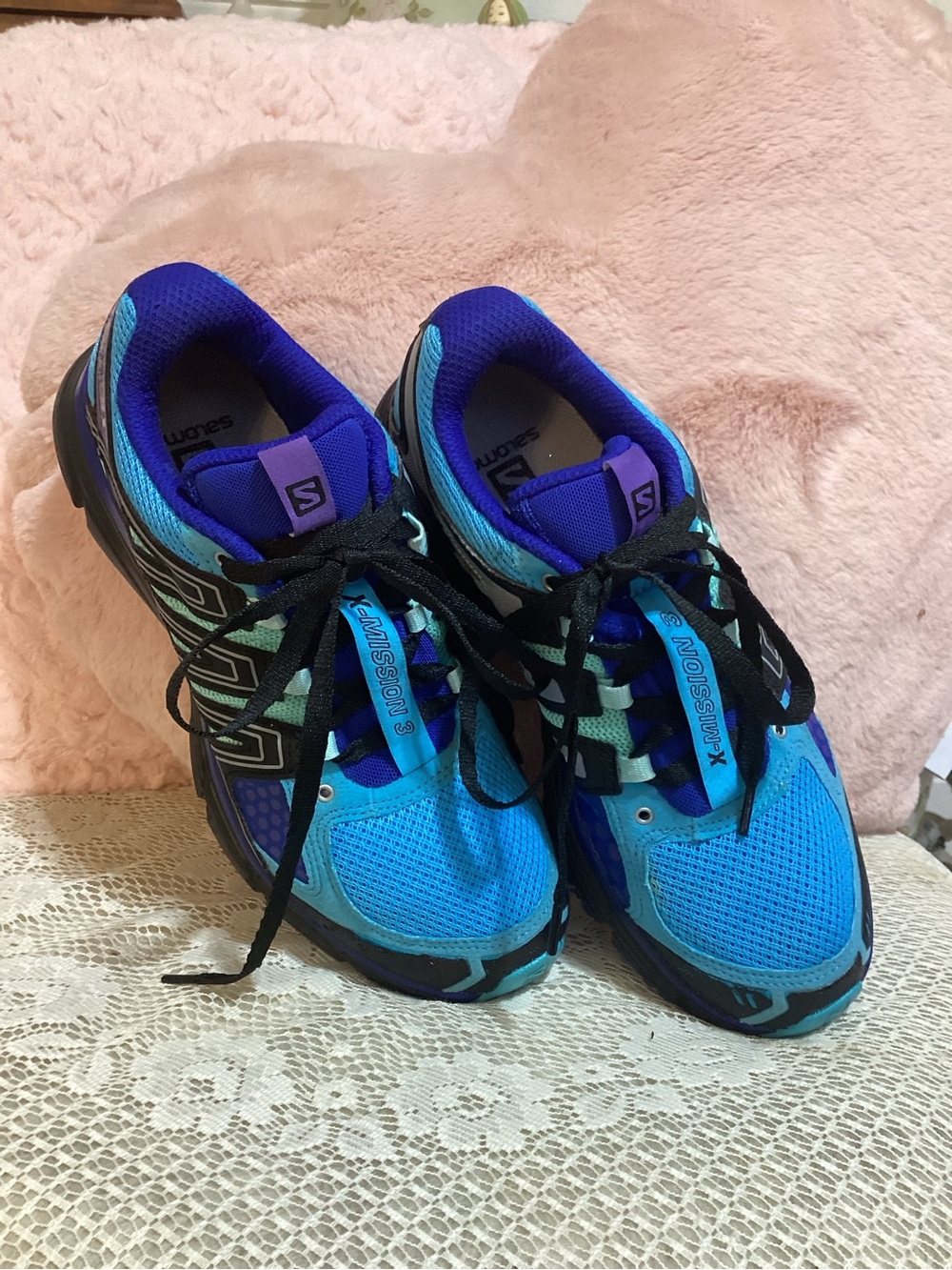 Salomon Blue Teal Athletic Running Shoes